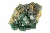 Fluorescent Green Fluorite On Quartz - Diana Maria Mine, England #243345-1